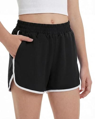 Stelle Girls Athletic Shorts with Pockets Quick Dry Running Shorts Gymnastics Basketball Short for Teen Kids - Image 1
