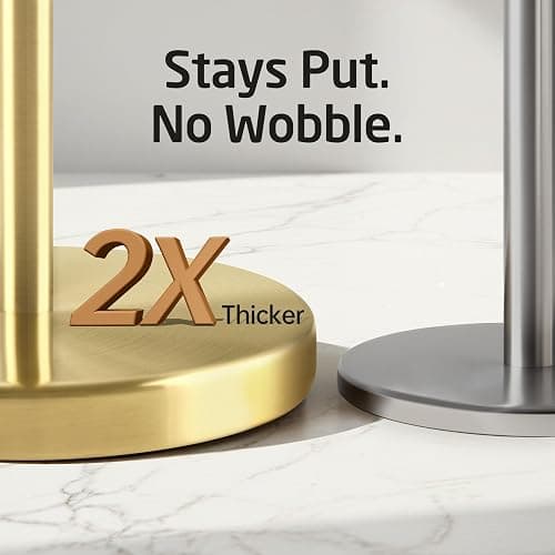 KES Gold Toilet Paper Holder Free Standing SUS 304 Stainless Steel Rustproof Pedestal Lavatory Tissue Roll Holder Floor Stand Modern Brushed Gold Finish, BPH283S1-BZ thumbnail 6