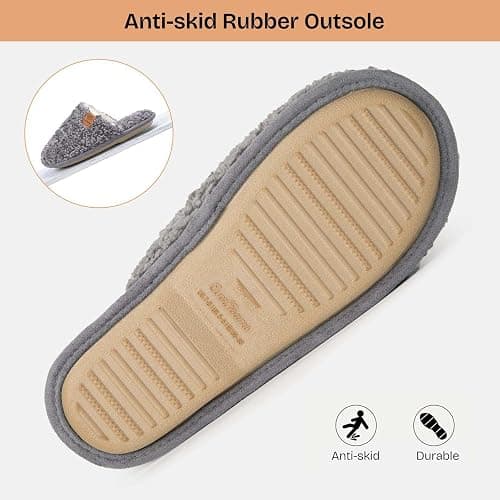 EverFoams Women's Fuzzy Slip-on Slippers Warm Cozy Soft Lightweight Memory Foam Indoor House Shoes thumbnail 6