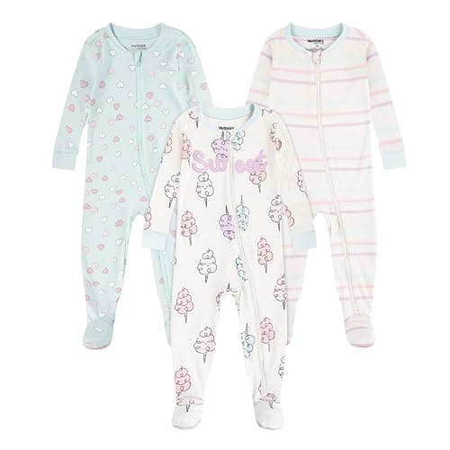HUGGIES unisex-baby 3-pack Footed Coverall Pajamas - Image 1