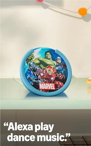 Amazon Echo Pop Kids (newest model), Designed for kids, with Alexa+ Early Access, parental controls, Includes 6 months of Amazon Kids+, Marvel's Avengers thumbnail 3