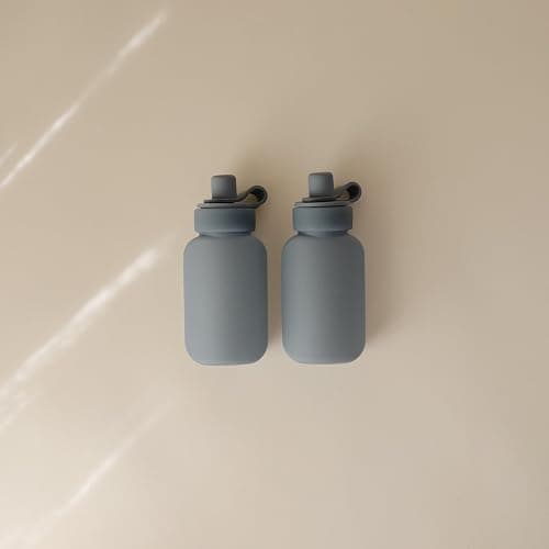 mushie Silicone Puree Pouch 2-Pack | 5 oz Reusable Baby Food Pouches (Tradewinds) thumbnail 3