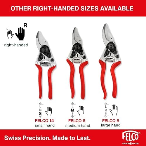 Felco F6 Pruning Shears – 7.7" Swiss-Made Garden Clippers for Medium Hands | Hand Pruners for Gardening | Garden Tool Cutter with Precision Bypass Blade, Forged Aluminum Handles, Replaceable Parts thumbnail 9