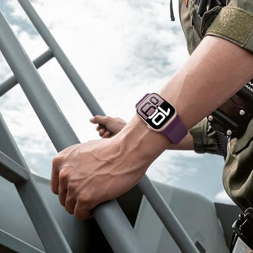 AMSKY 6 Pack Sport Nylon Loop Bands Compatible with Apple Watch Band 40mm 41mm 38mm 42mm 44mm 45mm 46mm 49mm for Women Men,Stretchy Vel-Cro Straps for iWatch Series 11 10 9 8 7 6 5 4 3 2 1 SE Ultra thumbnail 6