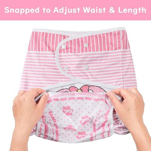Littleforbig Washable Adjustable Reusable Waterproof Cloth Adult Diaper Wrap Cover - Baby Usagi Pattern L thumbnail 6