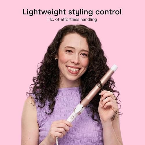Conair Extra Long Curling Iron, Double Ceramic, 1", White/Rose Gold | Extra-long 7.5" hair curler and hair waver for every hair type with 30 heat settings, built-in heat protection, and auto-off thumbnail 5