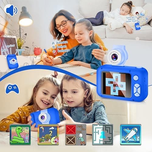 ARNSSIEN Appareil Photo Enfant avec Grand Écran 2,4" et Objectif Pivotant 180°,Appareil Photo Numérique Enfant pour Filles et Garçons de 3 à 12 Ans,Carte 32 Go Incluse,Cadeau Anniversaire ou Fête,X101 thumbnail 5
