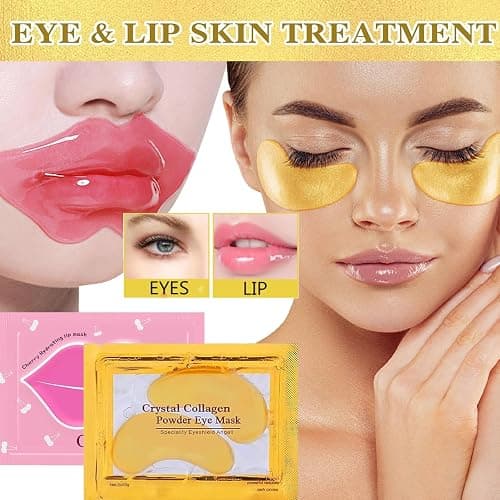 30 Pairs Lip Mask & Eye Mask,Under Eye Patches for Puffiness and Dark Circles, Effectively Nourishes the Lip & Eye Skin, Cheer Gifts, Adult Party Favors, Stocking Stuffers, Bulk Gifts, Christmas Gifts thumbnail 5
