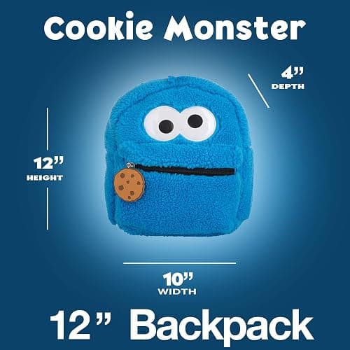 Sesame Street Elmo and Cookie Monster Mini Backpacks for Toddler, Boys, and Girls, School or Travel thumbnail 4