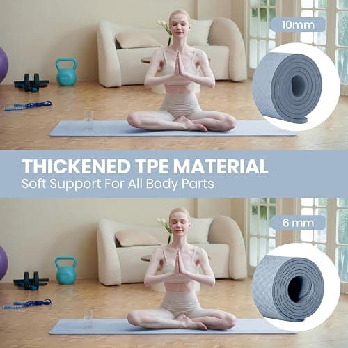 Good Nite Gymnastikmatte Yogamatte Fitnessmatte 10mm Rutschfest Trainingsmatte Sport Turn Matten Pilates Matte Bodenturnmatte Mit Tragegurt 183 x 61 x 1 cm thumbnail 5