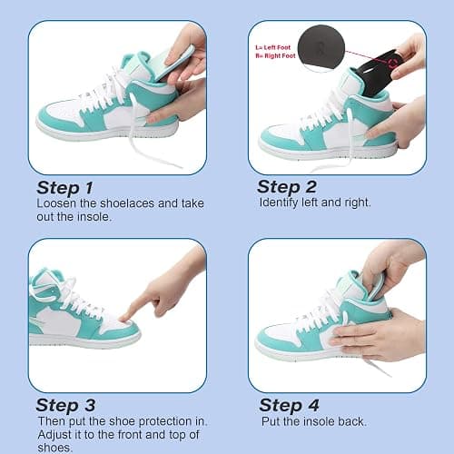 YOLOPARK 4 Pairs Creases Protector for Shoe Sneakers:AF1s,Dunks and More, Anti Creases Protector for Men's 7.5-13 Women 5-8.5 thumbnail 3