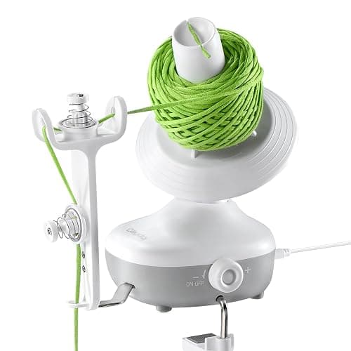 Caydo Yarn Winder, Mini Electric Yarn Winder, Automatic Yarn Cake Winder with Dual Tension Spring Stepless Speed, Compact 7oz Yarn Winder for Crocheting Yarn Spinner, Ideal for Crochet Enthusiasts - Image 1