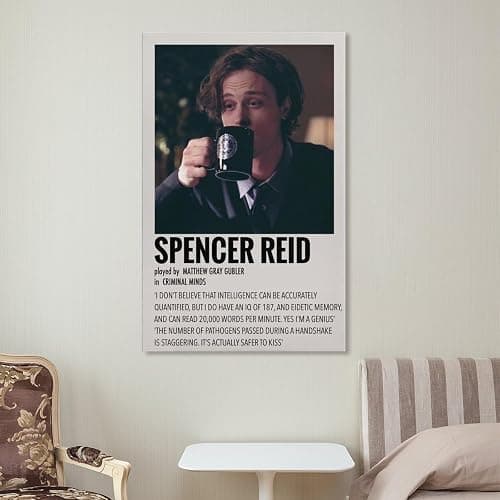 RCIDOS Matthew Gray Gubler Poster Criminal Minds Spencer Reid Poster (11) Canvas Painting Posters And Prints Wall Art Pictures for Living Room Bedroom Decor 12x18inch(30x45cm) Frame-style thumbnail 7