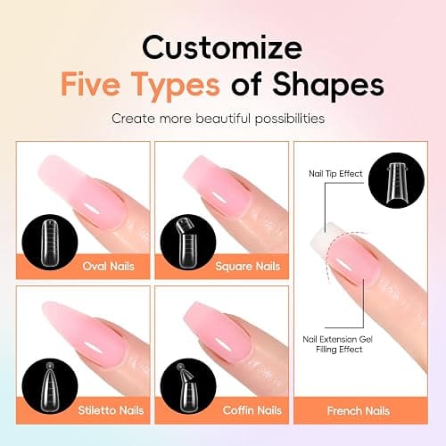 PEACECOLOR 52Pcs Poly Nail Gel Kit with Drill and U V Light 24 Colors Poly Nail Extension Gel with Cat Eye Nail Polish Glossy Matte Top Coat Nail Rhinestones Starter Kit Home Salon DIY Gifts for Women thumbnail 5