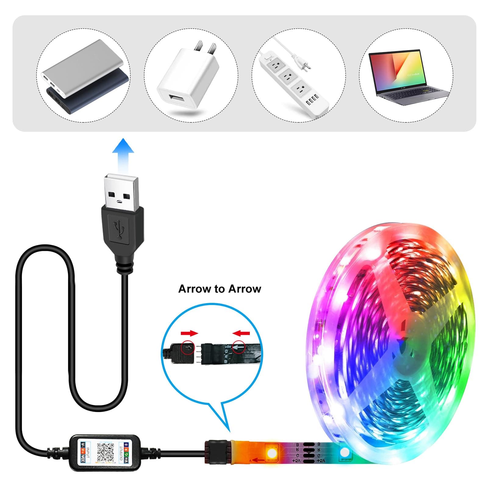 10M LED Strip, USB Bluetooth RGB LED Strip Lighting App Control Flexible Smart Led Strip, RGB Color Change Music Timing Led Strip Light, Ideal for Home Decoration, Mood Lighting thumbnail 2