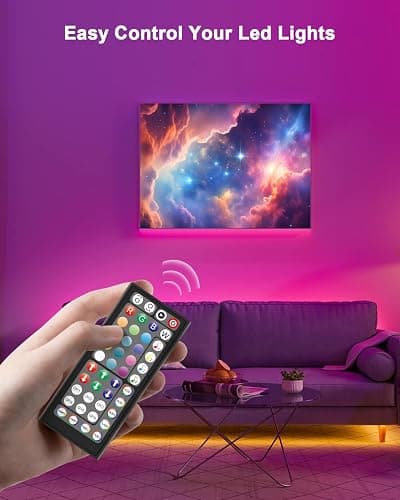 Mexllex LED Strip Lights 5m, RGB Color Changing Led Strip 5m with Remote Control, Music Sync Led Lights for Bedroom Kids Room Ceiling Kitchen Party thumbnail 4