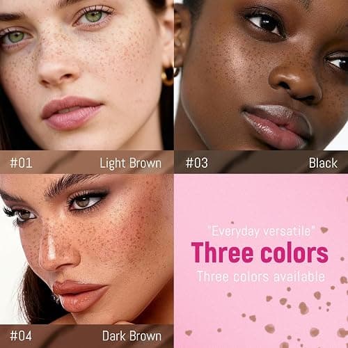 HOSAILY 2 in 1 Freckle Stamp Pen Waterproof for Natural Lifelike Faux Freckle Stamp Long Lasting Quick Dry Magic Fake Freckles Stain Marker Pen for Sunkissed Makeup 01#Light Brown thumbnail 4