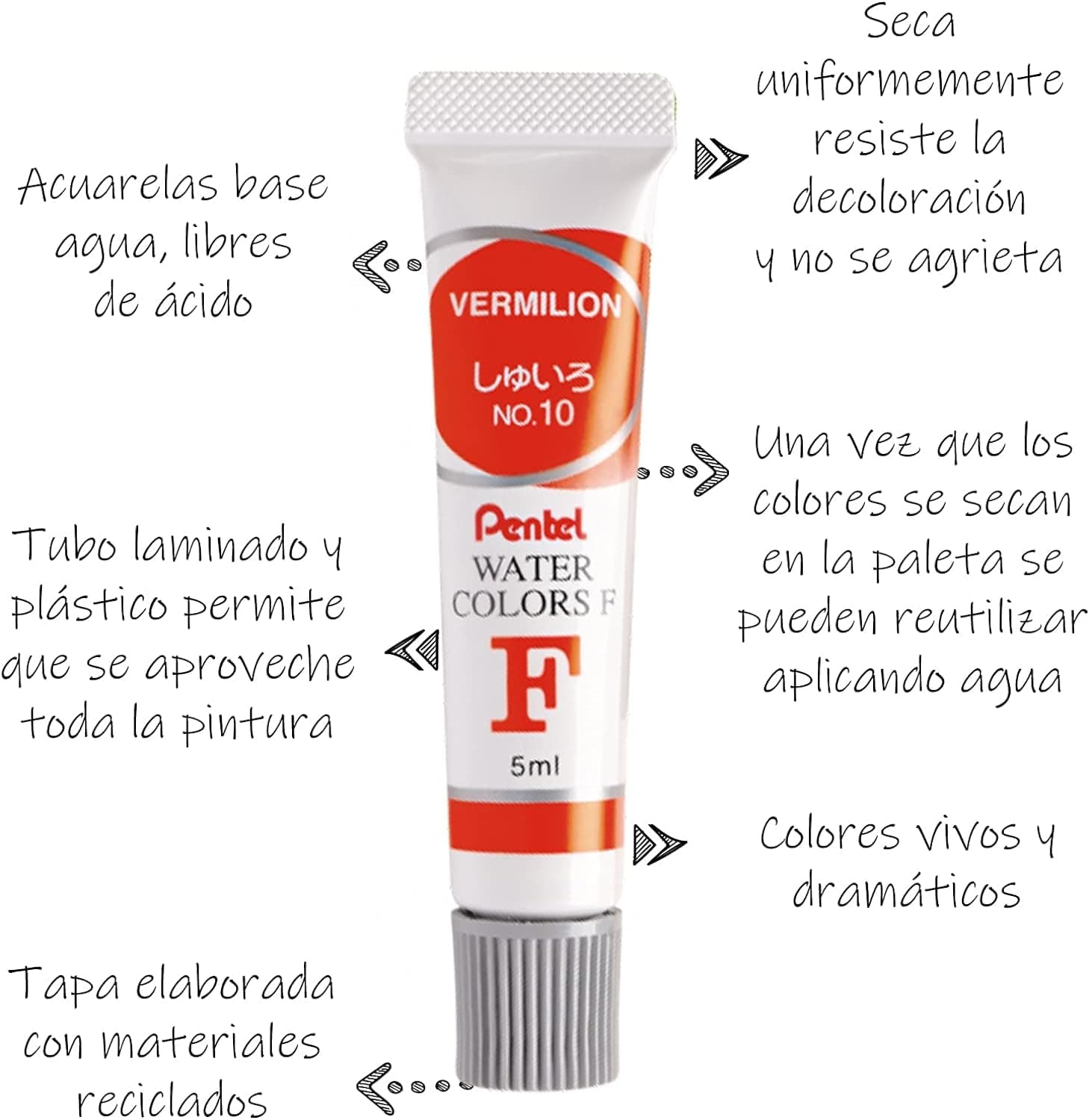 Pentel Tinta Aquarela Wfrs Arts à Base de Água 12 Cores WFRS-12 thumbnail 5