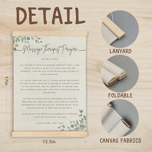 ATBWGT Massage Therapist Prayer Christian Wall Art Decor, Inspirational Bible Verses Scripture Poster Hanger Frame for Office Home Spa Room, Massage Therapist Gifts, 12x16 Inch thumbnail 6