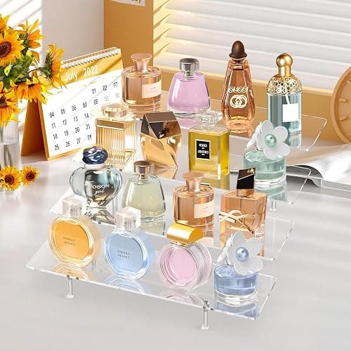 Acrylic Display Riser Stand Shelf Clear 4 Tier Cupcake Stand Perfume Display Holder Figures Desktop Decoration and Organizer Showcase Toys Retail Display Rack Candy Dessert Buffet 4 Step Collection (1 PACK) thumbnail 5