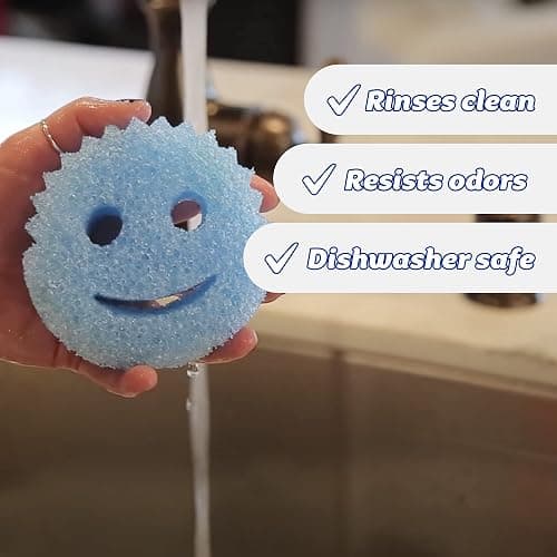 Scrub Daddy Sponge Set -Colors -Scratch-Free Sponges for Dishes and Home,Odor Resistant, Soft in Warm Water, Firm in Cold, Deep Cleaning, Dishwasher Safe,Multi-use,Functional,Ergonomic,Multicolor,3 Count (Pack of 1) thumbnail 4