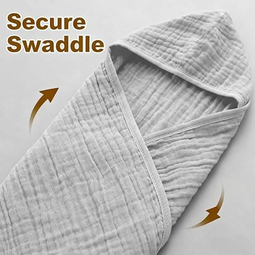 Hooded Baby Bath Towels - 2 Pack 100% Organic Cotton Towel thumbnail 5