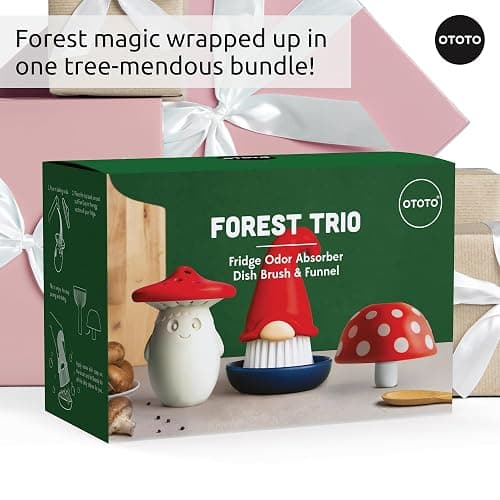 OTOTO Forest Trio Bundle of Beardy, Magic Mushroom, Fun Guy - Gnomes Dish Brush, Fungilicious Kitchen Funnel, Fridge Deodorizer, Mushroom Decor Cute Kitchen Accessories, Unique Mushroom Gnome Gifts thumbnail 7