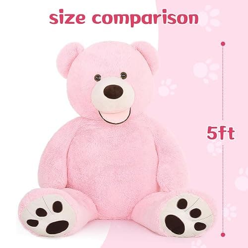 MorisMos Giant Teddy Bear Plush 5ft, Life Size Huge Pink Teddy Bears for Girlfriend, 5 Foot Large Big Stuffed Animal Gifts for Wife, Lover on Valentines, Anniversary, Birthday thumbnail 3