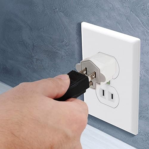 4 Pack ETL Listed Grounding Outlet Adapter, JACKYLED 3-2 Prong Adapter Converter, Portable Fireproof 392℉ Resistant Heavy Duty Wall Outlet Plug for Household Appliances Industrial - 4 Pack - A-Ivory White thumbnail 2