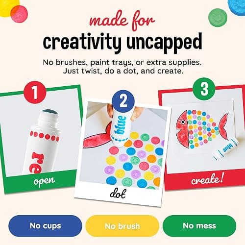 Do A Dot Art! Markers 6-Pack Rainbow Washable Paint Markers | The Original Dot Marker, Activity Craft Coloring Supplies for Kids & Toddlers, Made in USA thumbnail 4