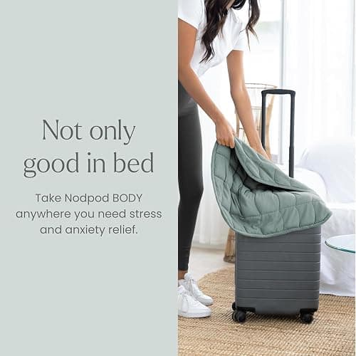 nodpod Body 6.5lb Patented Compact Weighted Blanket | Perfect for Relaxation, Lounging, Napping, Sleeping & Travel, Glass Bead Filled, Machine Washable, 29" x 24", Sage thumbnail 8