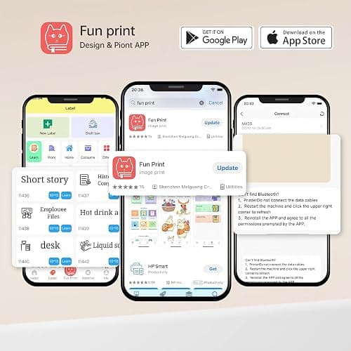 Cabaro Mini Printer Sticker Thermal Printer with 3 Rolls Paper, Bluetooth Portable Phone Print Pods,Study Sticker Maker for Pictures, Photos, Journals, DIY, Compatible with Phone & Tablet thumbnail 5