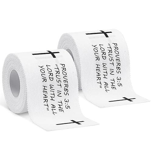 MiniInflat 2 Pcs Cross Tape Christian Athletic Tape Sports Wrap 2in x 23ft Jesus Cotton Wrist Wrap for Soccer Football Baseball Gymnastics Boxing Christian Church Gifts(White,Proverbs 3:5) - White - Proverbs 3:5