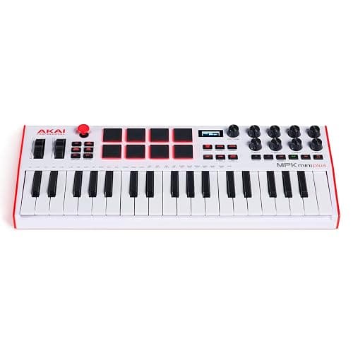 Akai Professional MPK Mini Plus - USB MIDI Keyboard Controller with 37 Mini Keys, 8 MPC Pads, Sequencer, MIDI/CV/Gate I/O and Native Instruments Sound Package, White Limited Edition thumbnail 13