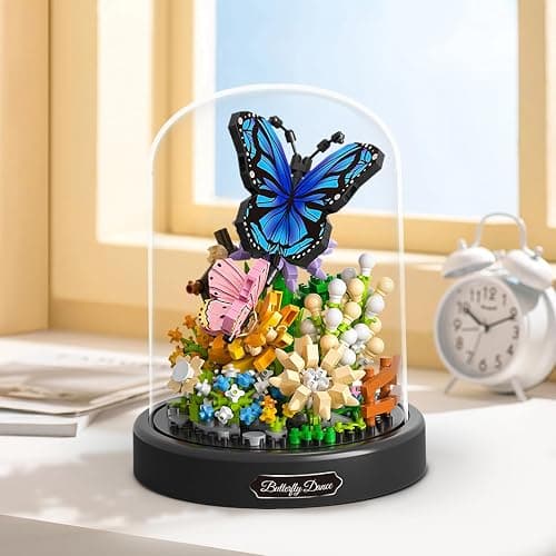 QLT QIAOLETONG Flower Bouquet Building Kit for Adults, 530 PCS Animals Flowers Botanical Collection Mini Building Blocks Set, Valentine's Day for Her Mom Women Wife Girlfriend (Butterfly) thumbnail 6