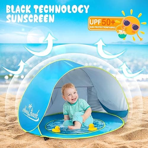 Monobeach Baby Beach Tent Pop Up Portable Shade Pool UV Protection Sun Shelter for Infant - 01 Blue Baby Beach Tent thumbnail 4