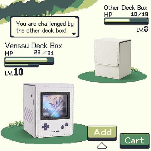 Retro Gaming Console Appearance MTG Deck Box with Commander Display, Card Deck Case Fit 120 Single Sleeved Cards, PU Leather Magnetic Card Storage Box with 2 Dividers, Compatible with TCG/PTCG (Pink) thumbnail 5