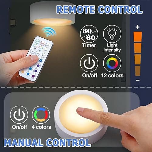 Apipi Tap On/Off Magnetic Locker Light Decor Accessories for Girls & Boys | LED Remote Control, Battery Powered Timer Puck Light, Multi-Colors for Locker Decorations, Back to School Essentials, 1 Pc thumbnail 5