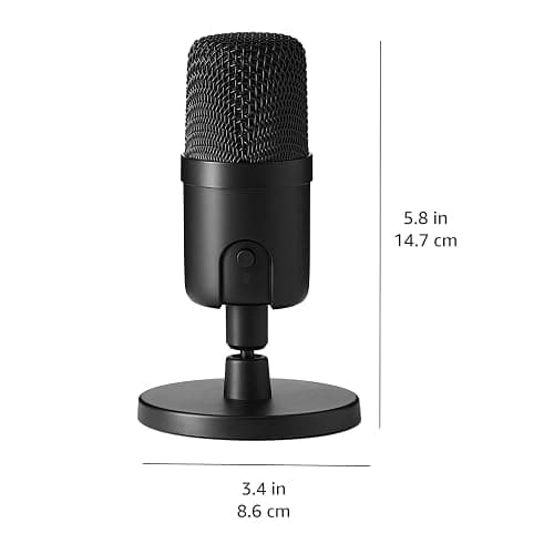Amazon Basics USB Condenser Microphone for Streaming, Recording, and Podcasting on PC, Plug and Play, Cardioid Pickup, Adjustable Stand with 360° Rotation, 5.8 x 3.4 inches, Black thumbnail 4