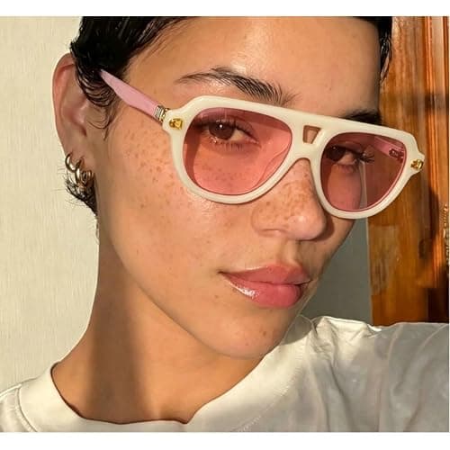 willochra Retro Double Bridges Pilot Men Rivets Sunglasses Fashion Clear Gradient Shades UV400 Women Punk Sun Glasses thumbnail 3