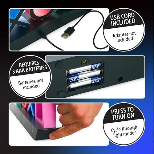 Paladone Playstation Controller Icons Light with 3 Light Modes - Sound Reactive, Dynamic Phasing, and Standard Mode - Gaming Desk Accessories and Game Room Decor thumbnail 7