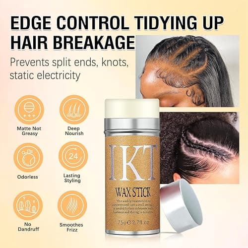 5 Packs Set Hair Wax Stick，Hair Finishing Stick and Edge Brush Rat Tail Comb Bristle Hair Brush，Slick Stick for Hair Non-greasy Styling Hair Pomade Stick，Hair Bun Hair Accessories for Women Grils thumbnail 6