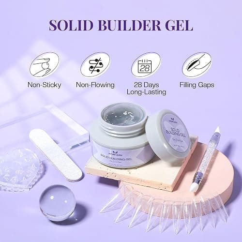 Morovan Solid Builder Nail Gel: 60g Large Capacity Nail Builder Gel for 3D Sculpting Non-Sticky Hard Gels for Nails Extension Carving Soak Off UV LED Salon Home DlY thumbnail 2