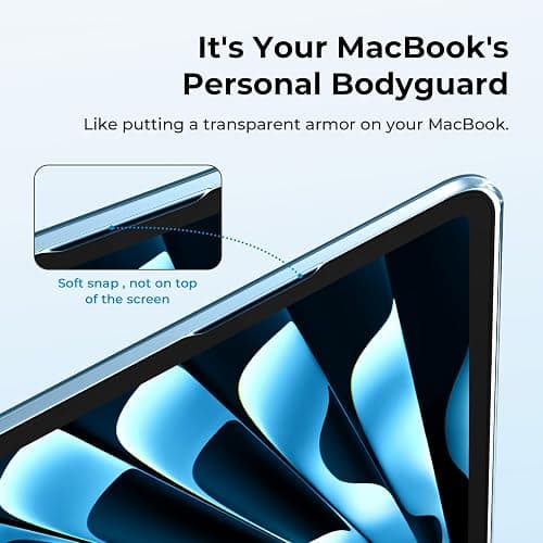 EooCoo Case Compatible with MacBook Air 13 inch M4 2026 2025-2022 M3 M2 A3240 A3113 A2681, Crystal Hard Shell Scratch Resistant Protective Cover Compatible for MacBook Air 13.6 inch Case, Sky Blue thumbnail 2