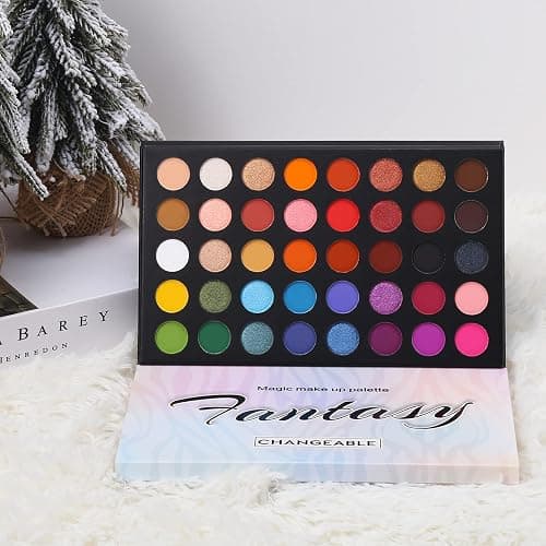 Highly Pigmented Eye Makeup Palette, Matte Shimmer Metallic Eyeshadow Pallet Long Lasting Blendable Natural Colors Make Up Eye Shadows Cosmetics Gift Kit thumbnail 7