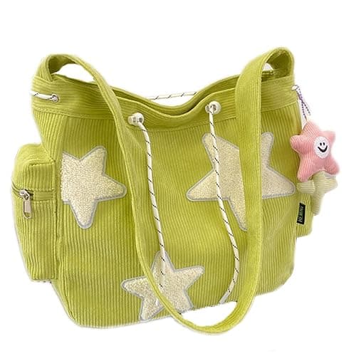Makukke Y2K Corduroy Shoulder Bag Women, Cute Tote Bag Large Crossbody Bag for Office Work Travel Shopping - Image 1