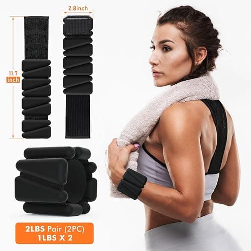 Wrist Weights, Ankle Weights for Women Men, Adjustable Wrist Weighted Bracelet for Home Gym Workout, Running, Yoga, Exercise, Strength Training thumbnail 2