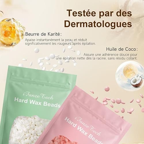 iFanzeTech Chauffe Cire Epilation Appareil Chauffe-cire: Kit Cire Épilation avec 400g Perles de Cire et bol silicone, Chauffe 10 mins, Pour Maillot, Visage, Corps, Pour les Débutants(Rose) thumbnail 2