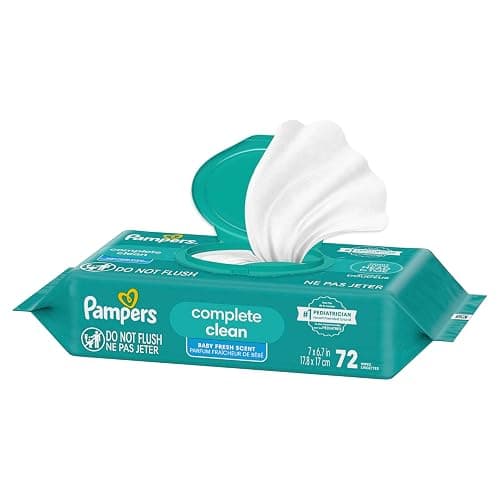 Pampers Baby Wipes, Complete Clean Baby Fresh Scented Wipe, Gently Cleans Head to Toe, 72 Total (1 Flip-Top Packs) thumbnail 8
