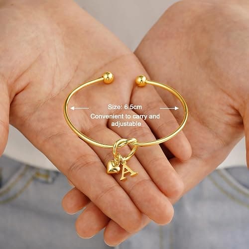 M MOOHAM Christmas Gifts for Women Teen Girls - Knot Initial Bracelets for Women, Bridesmaid Gifts Bridesmaids Proposal Gift Dainty Knot Letter A-Z Heart Initial Bracelet Jewelry Friendship Bracelets thumbnail 5